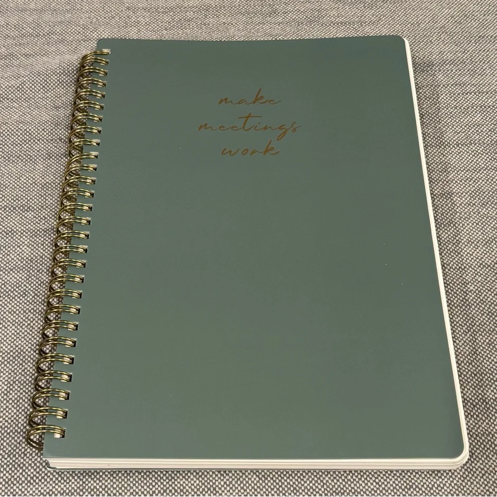 New Taja Meeting Notebook with Spiral Binding in Sage SIZE: 6.9